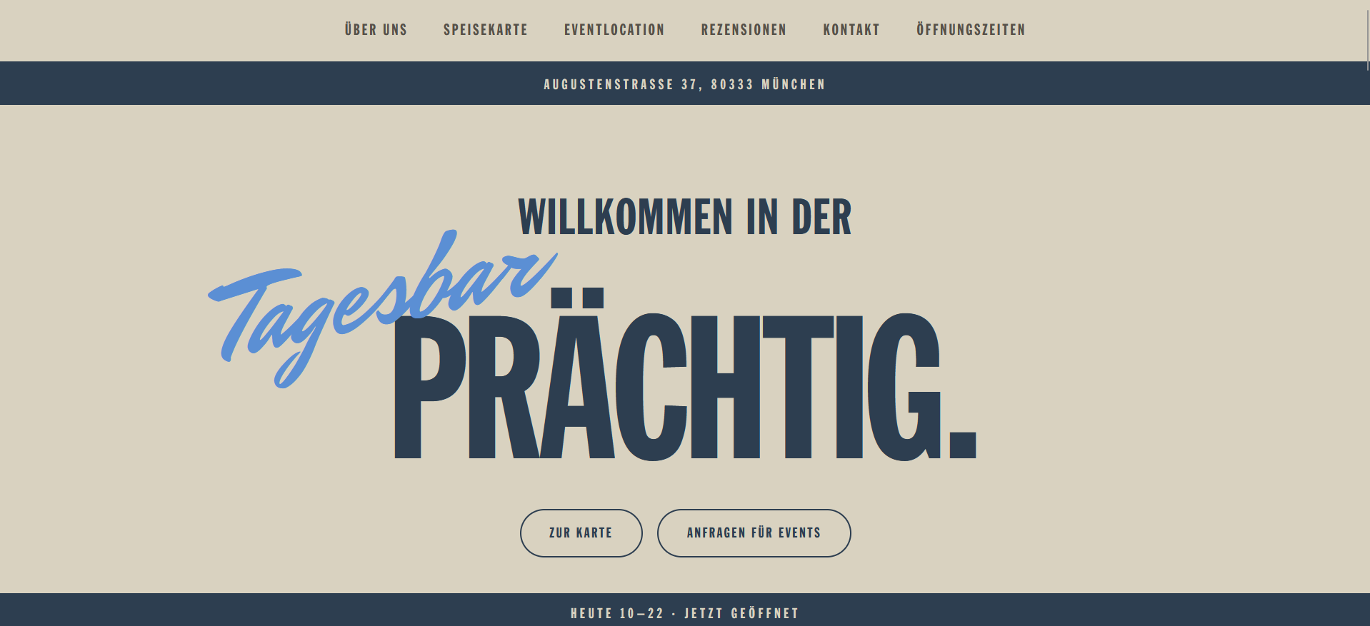Website Prächtig Tagesbar